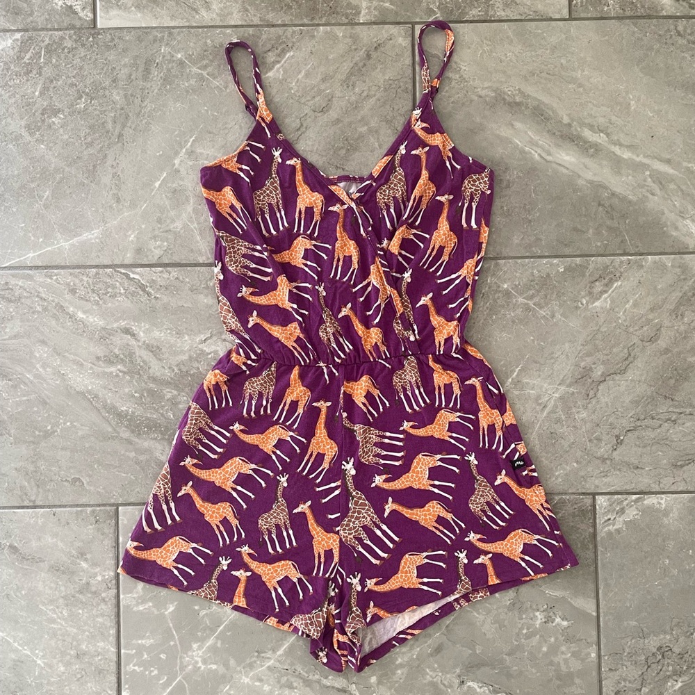 MeUndies Giraffe UltraModal V-Neck Romper